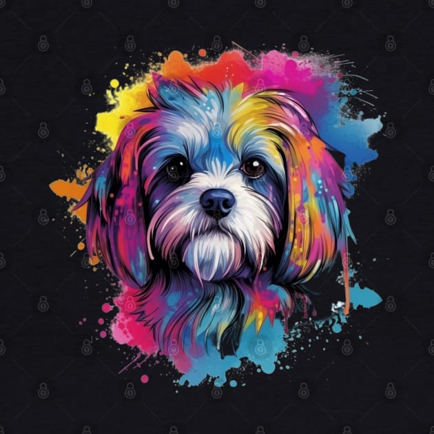 Shih Tzu with a splash of color by NatashaCuteShop